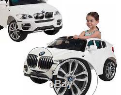 Kids Battery Powered White BMW Car Electric Power Wheels Ride On
