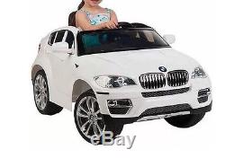 Kids Battery Powered White BMW Car Electric Power Wheels Ride On