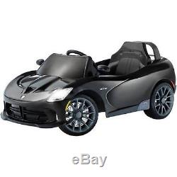 Kids Car Battery Powered Ride On 6V Dodge Viper Electric Wheels LED Lights Black