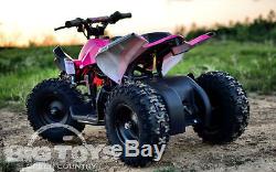 Kids Electric Battery Mini Quad ATV Dirt Ride On mars 24V go-bowen pink