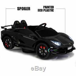 Kids Electric Car 12V Battery Lambo Ride On Toy Remote Control MP3 Lights Black