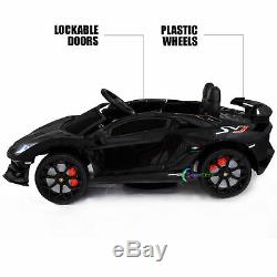 Kids Electric Car 12V Battery Lambo Ride On Toy Remote Control MP3 Lights Black