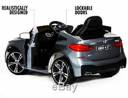 Kids Electric Car BMW Ride On Toys Remote Control MP3 Music Leather Seat Silver