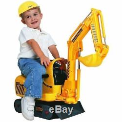 Kids Electric Digger Micro Excavator Ride On Toy With Hard Hat Battery Operated