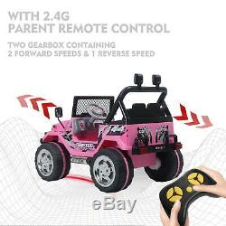 Kids Jeep Ride On Car Toy 12V Battery LED Light 3 Speed with Remote Control