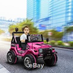 Kids Jeep Ride On Car Toy 12V Battery LED Light 3 Speed with Remote Control