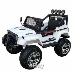 Kids Jeep Style Car Ride On Toy Electric 12V Power Wheels Remote Control MP3 LED