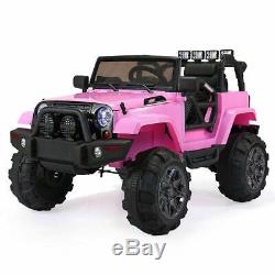 Kids Jeep Style Ride On Car 12V Electric Wheels with Remote Control MP3 LED Pink