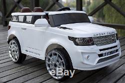 Kids LAND ROVER SUV Ride on Truck Car R/c Remote Control, LED Lights Toy White