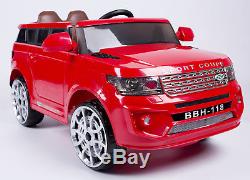 Kids LAND ROVER SUV Ride on Truck Car R/c Remote Control, LED Lights on Toy Red