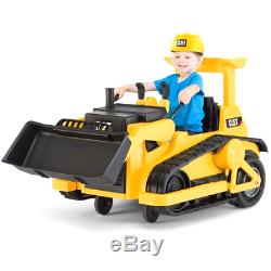 Kids Ride On Bulldozer 12V Battery Powered Trax CAT Car Tractor Power Wheels Toy
