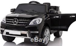 Kids Ride On Car 12V Battery Power Licensed Mercedes ML350 RC Lights MP3 Black