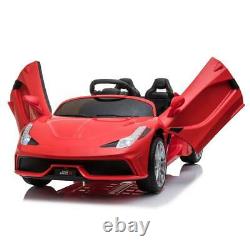 Kids Ride On Car 12V Rechargeable Battery Powered with MP3 RC Remote Control Red