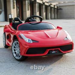 Kids Ride On Car 12V Rechargeable Battery Powered with MP3 RC Remote Control Red