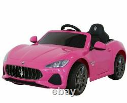Kids Ride On Car Maserati 12V Battery Remote Control MP3 Open Doors Castors Pink