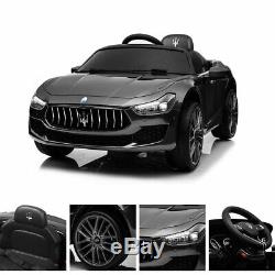 Kids Ride On Car Maserati 12V Rechargeable Toy Vehicle Remote Control MP3 Black
