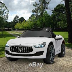 Kids Ride On Car Maserati 12V Rechargeable Toy Vehicle Remote Control MP3 White