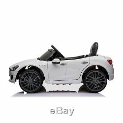 Kids Ride On Car Maserati 12V Rechargeable Toy Vehicle Remote Control MP3 White