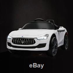 Kids Ride On Car Maserati License 12V Rechargeable With MP3 / Remote White