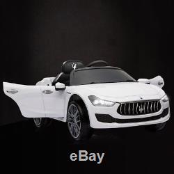 Kids Ride On Car Maserati License 12V Rechargeable With MP3 / Remote White