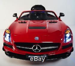 Kids Ride On Car Mercedes SLS AMG 12v Battery Operated With Remote Control Red