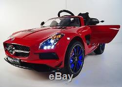 Kids Ride On Car Mercedes SLS AMG 12v Battery Operated With Remote Control Red