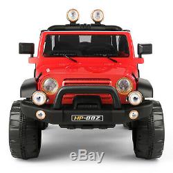 Kids Ride On Car Red Truck Toy 12V Electric Battery Music LED Remote Control New