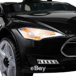 Kids Ride On Electric Car with LED Light Remote Control 3 Speed MP3 Music 6V Black