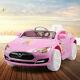 Kids Ride On Electric Car With Led Light Remote Control 3 Speed Mp3 Music 6v Pink