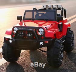 Kids Ride On Jeep 12V Power with Big Wheels and Remote Control, Radio/MP3, Red
