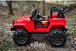 Kids Ride On Jeep 12V Power with Big Wheels and Remote Control, Radio/MP3, Red