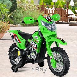 Kids Ride On Motorcycle 6V Battery Powered withTraining Wheel Christmas Gift Green