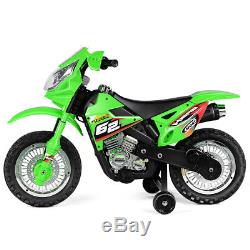 Kids Ride On Motorcycle 6V Battery Powered withTraining Wheel Christmas Gift Green