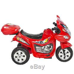 Kids Ride On Motorcycle 6V Toy Battery Powered Electric 3 Wheel Power Bicyle Red