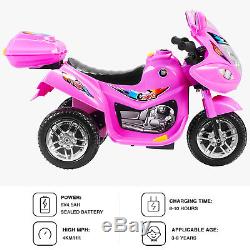 Kids Ride On Motorcycle Toy Battery Powered Electric 3 Wheel Bicycle Pink 6V