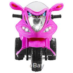 Kids Ride On Motorcycle Toy Battery Powered Electric 3 Wheel Bicycle Pink 6V