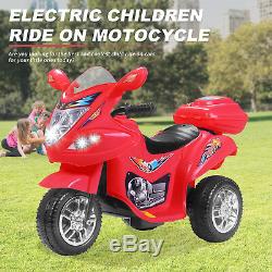 Kids Ride On Motorcycle Toy Battery Powered Electric 3 Wheel Bicycle Red 6V