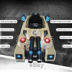 Kids Ride On Tank Electric 12V Power Wheels Remote Control LED withRemote Control