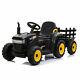 Kids Ride-on Tractor Vehicle With Trailer 6 Wheels Music Bluetooth