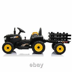 Kids Ride-On Tractor Vehicle with Trailer 6 wheels Music Bluetooth