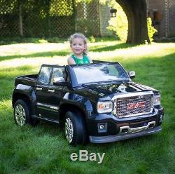 Kids Ride On Truck GMC Sierra Denali 12V Electric Vehicle Black Battery Powered