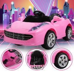Kids Ride on Car Electric with Music Light Remote Control Pink Toys Gift 6V Pink