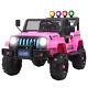 Kids Ride On Car Jeep Wrangler Electric Battery With Remote Control Pink 12v