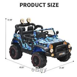 Kids Ride on Car Remote Control Electric Power Wheels with MP3 Jeep 3 Speeds 12V