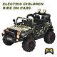 Kids Ride On Car Remote Control Power Wheels With Mp3/ 3 Speeds Camouflage Green