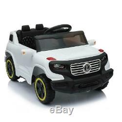 Kids Ride on Car Toys 3 Speed Rechargeable Battery Music Light withRemote White US