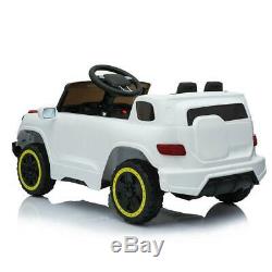 Kids Ride on Car Toys 3 Speed Rechargeable Battery Music Light withRemote White US
