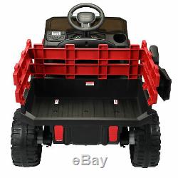 Kids Ride on Truck with Trailer, 12V Rechargeable Battery Agricultural Vehicle Toy