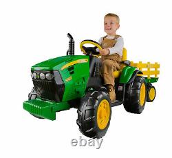 Kids Tractor Ride-On Toy Car 2-Speed Outdoor Lawn Backyard Toddler Play FM Radio