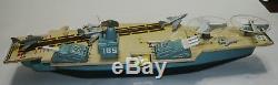 LARGE VINTAGE 1960'S B. O. MARX AIRCRAFT CARRIER WithMULTI ACTIONS NEAR MINT